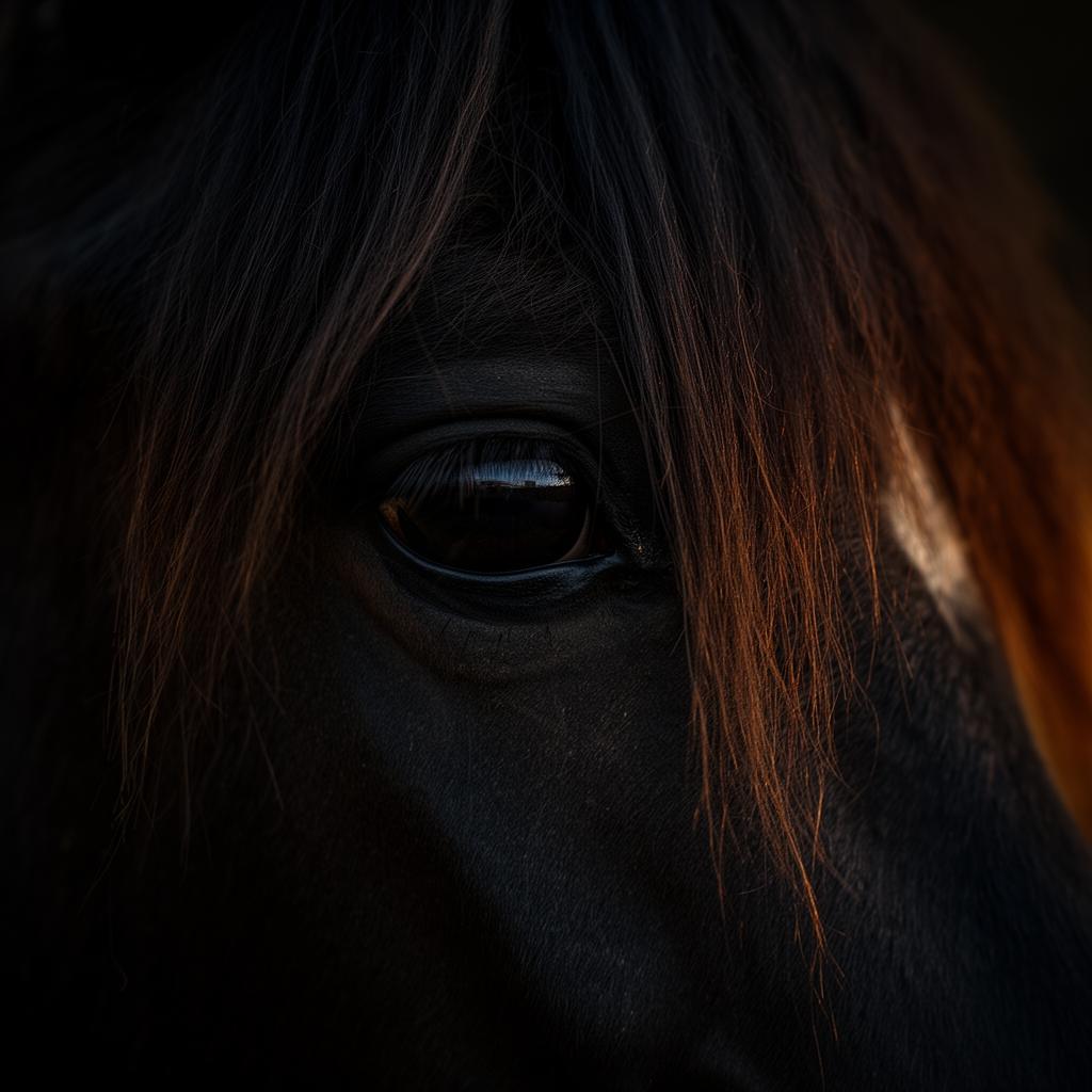 Close-up of a horse's eye